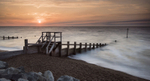 Sea Groynes Summer Morning 2 - Felixstowe - Suffolk