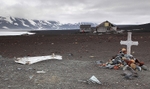 Old grave of whaler on Deception Island