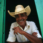 Trinidad Cuba Smiling Manwith  a cigar Trinidad Cuba 