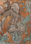 Ixmiquilpan, San Miguel Arcángel, North wall mural, detail left3