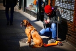 MAN WITH DOG