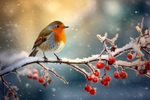 pr063 A Well Fed Winter Robin