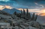 Sunset, Glyder Fawr and Snowdon