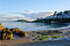 LO113 - Low tide on Looe beach looking towards Looe island