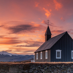 Sunset Over Búðakirkja, Iceland