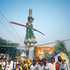 Young child on a tight rope, Agra India