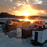Canadian Ice Fishing Village Beer Shacks Huts