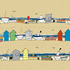 Beach huts and boats