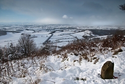 Snow storm above Sutton Bank.