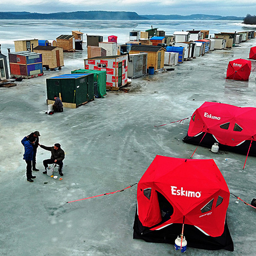 Ice Fishing Huts Renforth Rothesay New Brunswick Canada