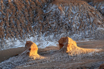 Rocky outcrops in Moon Valley at sunset, Atacama Desert, Chile