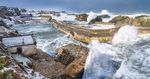 05 30x60 Canvas 2022-025CP Winter Storm at Ballintoy Harbour Co Antrim