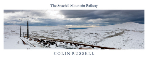 The Snaefell Mountain Railway and the view South towards Beinn-y-Phott, Douglas Head and the Irish Sea and Welsh Coas…