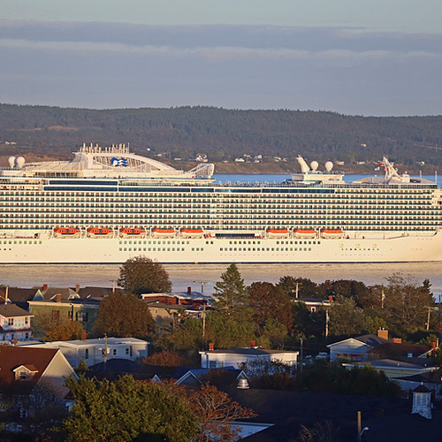 The Regal Princess passes by Saint John NB's Lower Westside enroute to her next port of call.
