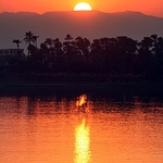 sunset from a day cruise on the nile