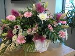 25 - Extra large flower mix and feather basket