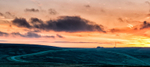 Sun setting over the Cat & Fiddle