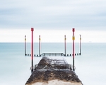 Posts on Southwick beach at low tide