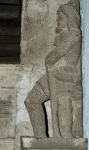 Convento sculpture, St. Christopher, side view