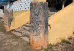 Santa Bárbara, atrial wall, Mayan columns