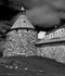 Solovetsky Islands monastery section of wall and tower 2  bw