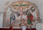 San Miguel Arcángel, sacristy mural, Crucifixion