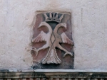 San Ildefonso, façade relief, bicephalous Hapsburg Eagle