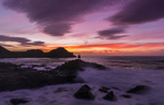 Sunset at Giant's Causeway, Northern Ireland.