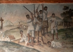 La Purísima Concepción, portería mural, Tlaxcalan boy heros Martyrdom