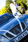 Bride & Groom and Wedding Car at St. Hilary