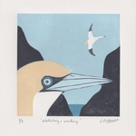 Watching and Waiting - linocut