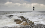 Trwyn Du Lighthouse on Anglesey, North Wales.