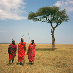 Three Massai men, Kenya
