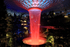 Rain Vortex illuminated red, Jewel Changi Airport, Singapore