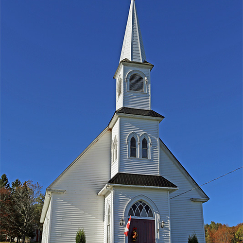 The Queenstown United Baptist Church in Queenstown, Queens County, New Brunswick Canada