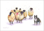 SHEEP FLOCK and SHEEPDOG Fine Art Print 817