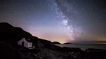 Fisherman's cottage at Niarbyl and Milky Way