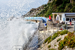 TQ217 - Rough seas at Meadfoot Beach Torquay