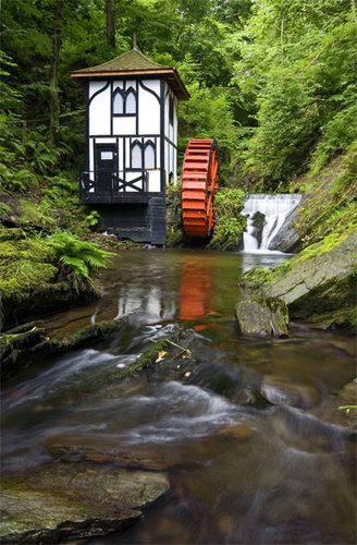 This water wheel was originally built to pump water up to the hotel and was then later used to power a generator for…