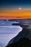 z4061 Crescent Moon setting over Atherfield Bay