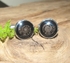 jcai047 Whitby Jet Cufflinks Ammonite Inlay