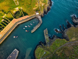 Porthgain harbour from above.