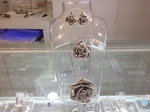 Various size silver rose Pendants and matching earrings