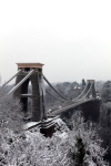 View of Suspenstion Bridge in winter snow _ B0183
