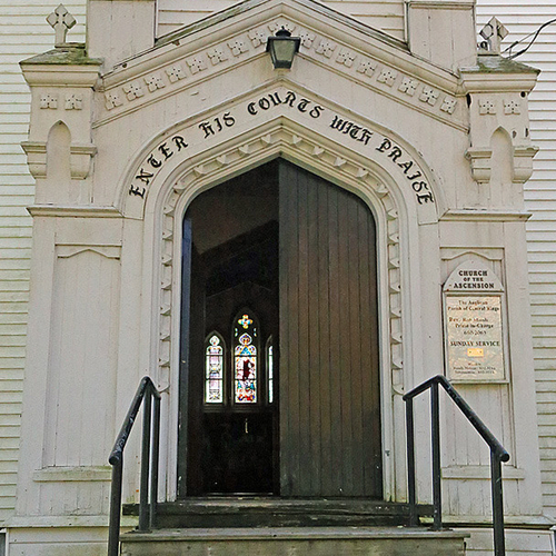 The main door @ Church of the Ascension, 1845, 31 Norton Shore Road, Hampton, NB