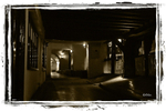 Chester Watergate Street Rows North Side sepia border credit