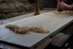 Hand Scraping The Wall Cabinet Sides