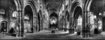 Cathedral nave pano bw