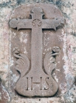 Façade cross with Christogram