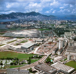 KM-171 Over Kai Tak, Kowloon & Hong Kong Island - 1974